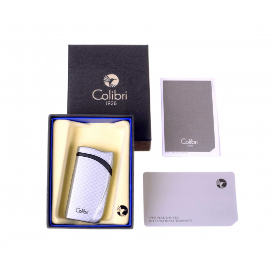 Зажигалки Зажигалка сигарная Colibri Falcon, серебристый карбон от Colibri