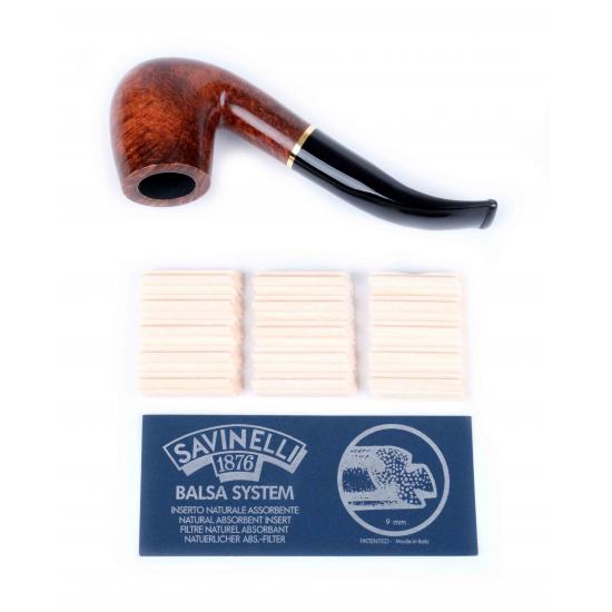 Фильтры для трубок 9 мм, бальсовые, Savinelli, 15 штук в пачке 