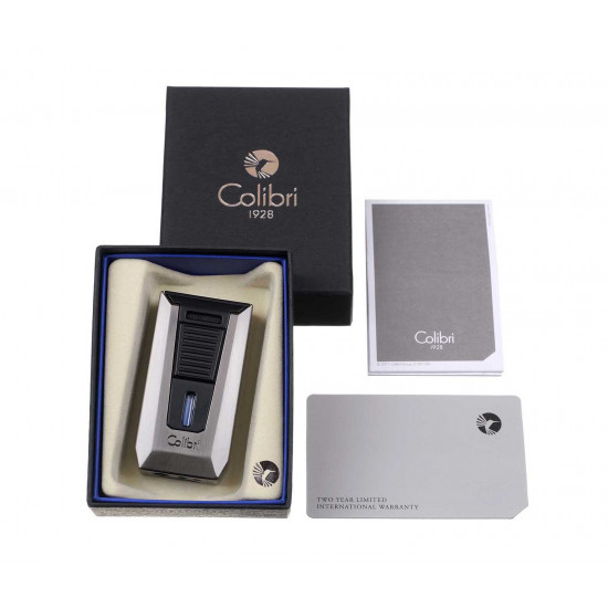 Зажигалки Зажигалка сигарная Colibri Slide (двойное пламя), черная-оружейная сталь от Colibri