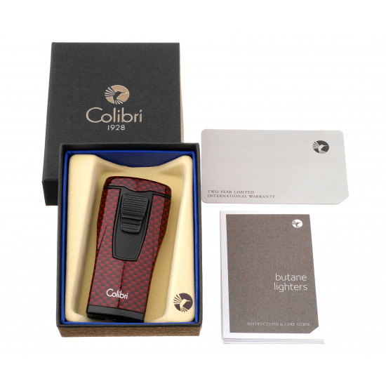 Зажигалки Зажигалка сигарная Colibri Monaco (тройное пламя), красный карбон от Colibri