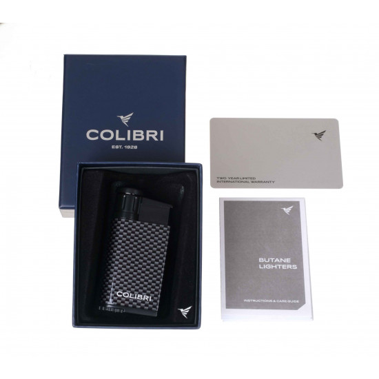 Зажигалка сигарная Colibri Evo, черный карбон