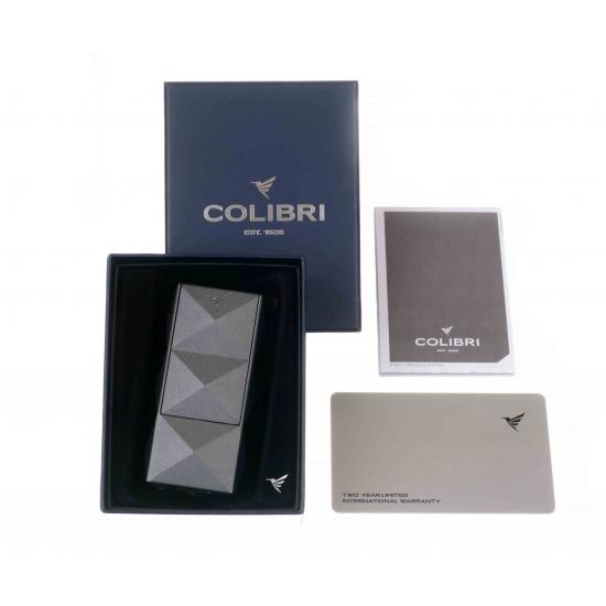 Зажигалка сигарная Colibri Quasar, двойное турбопламя, Оружейная сталь 