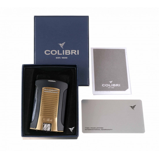  Зажигалка сигарная Colibri Daytona, черная- золото (autoadd) от colibri