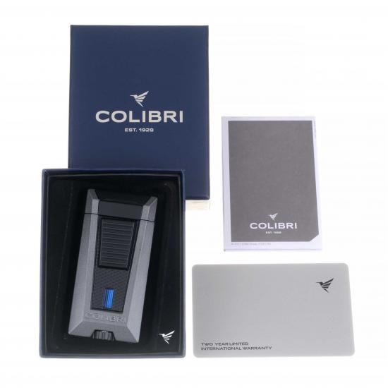 Зажигалка сигарная Colibri Stealth (тройное пламя), антрацит