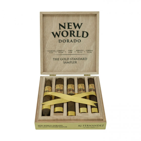 Сигары Набор сигар A. J. Fernandez New World Dorado Sampler 5 cigars в подарочной упаковке 