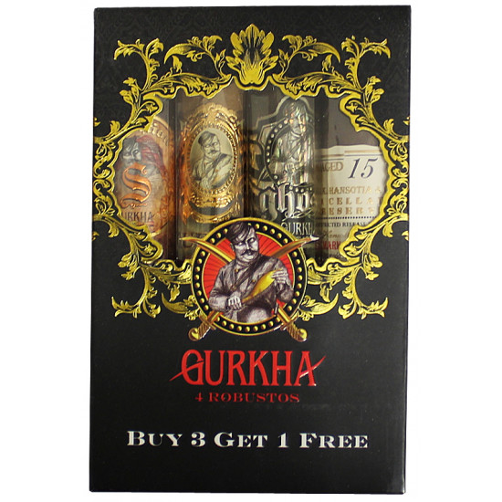 Сигары Gurkha Robusto SET of 4 cigars в подарочной упаковке от Gurkha